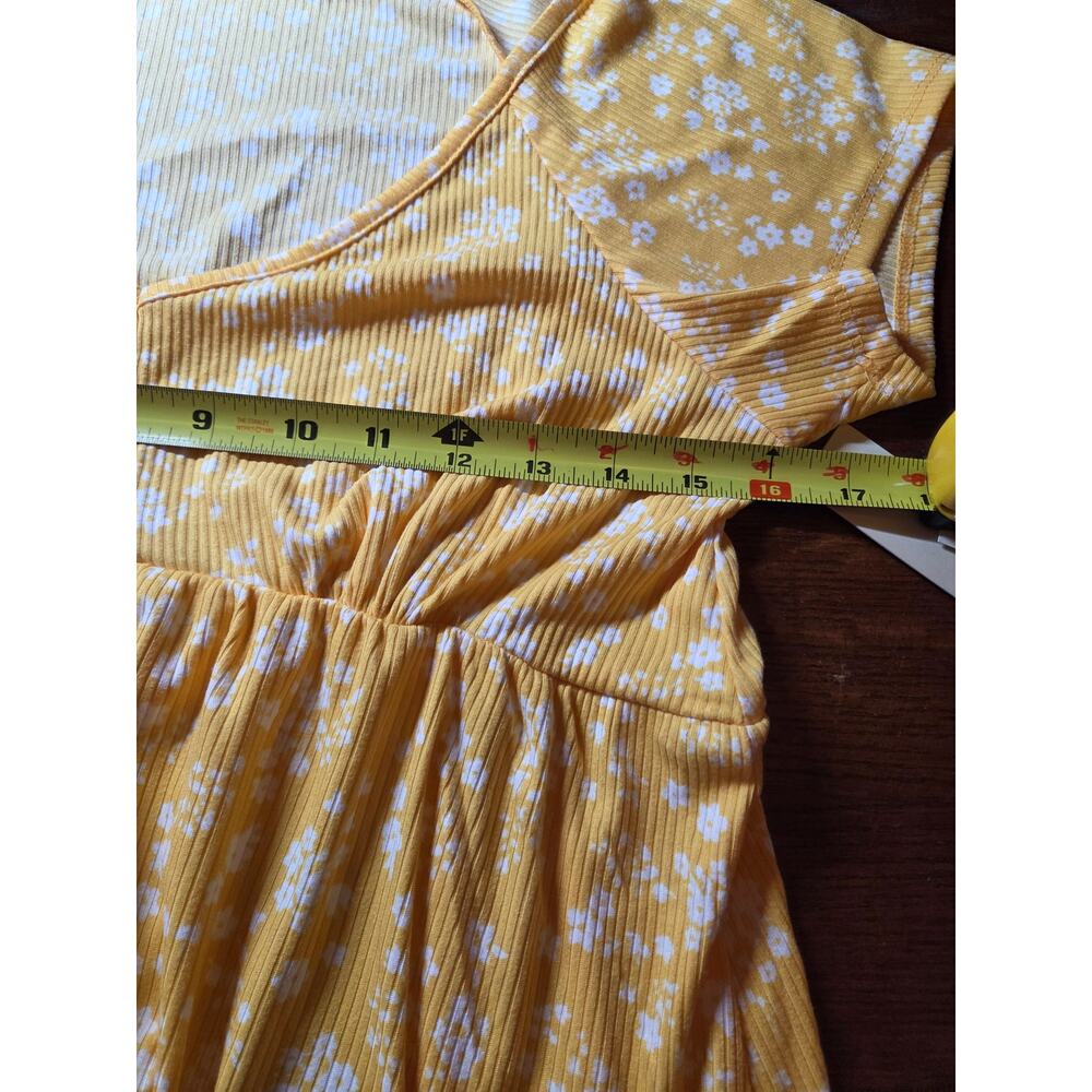 NWT No Boundaries Babydoll Mini Dress Sunray Yellow Size L 12-14 Women's Juniors - Picture 8 of 9